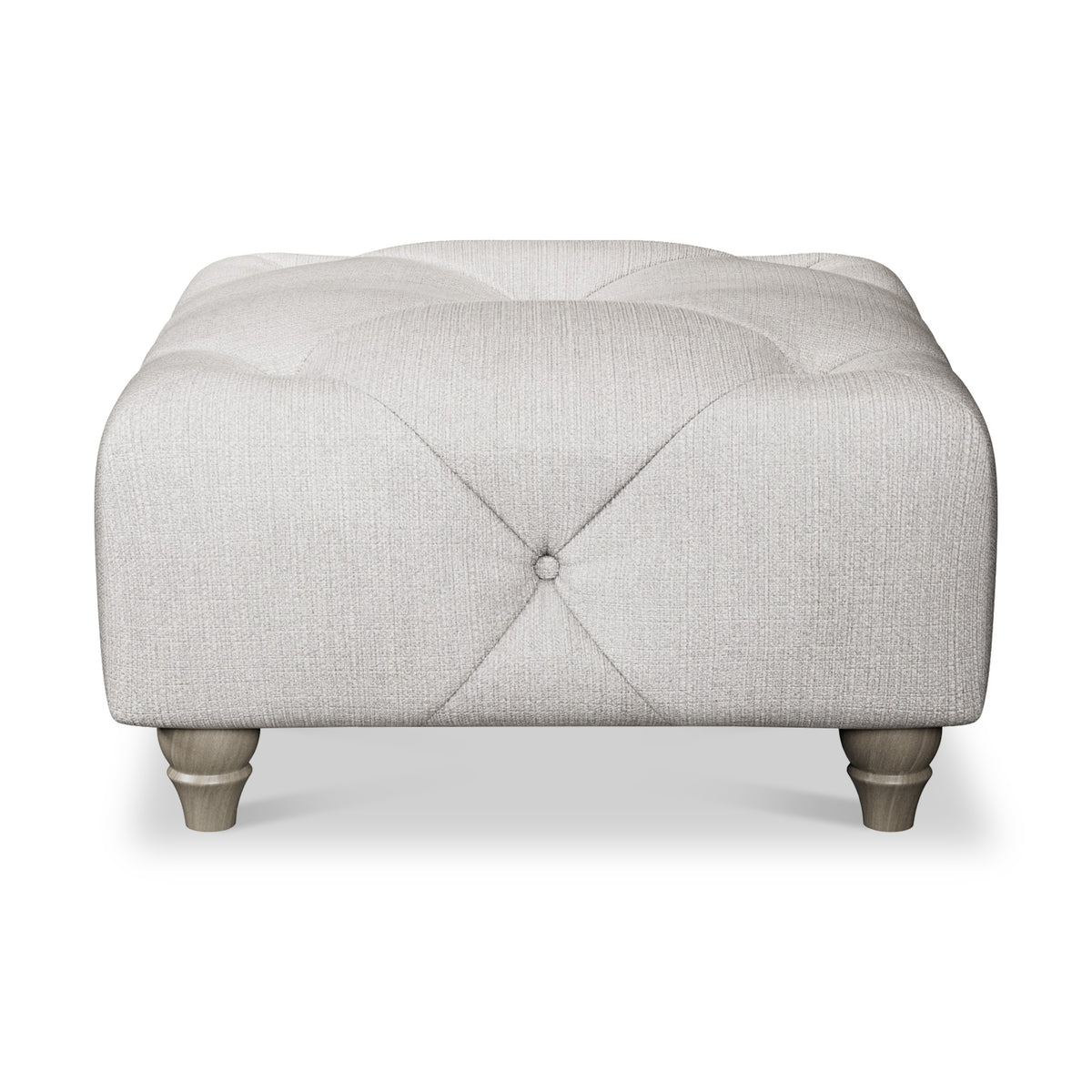 Everett Button Top Footstool Ash Washed Oak Feet from Roseland Furniture