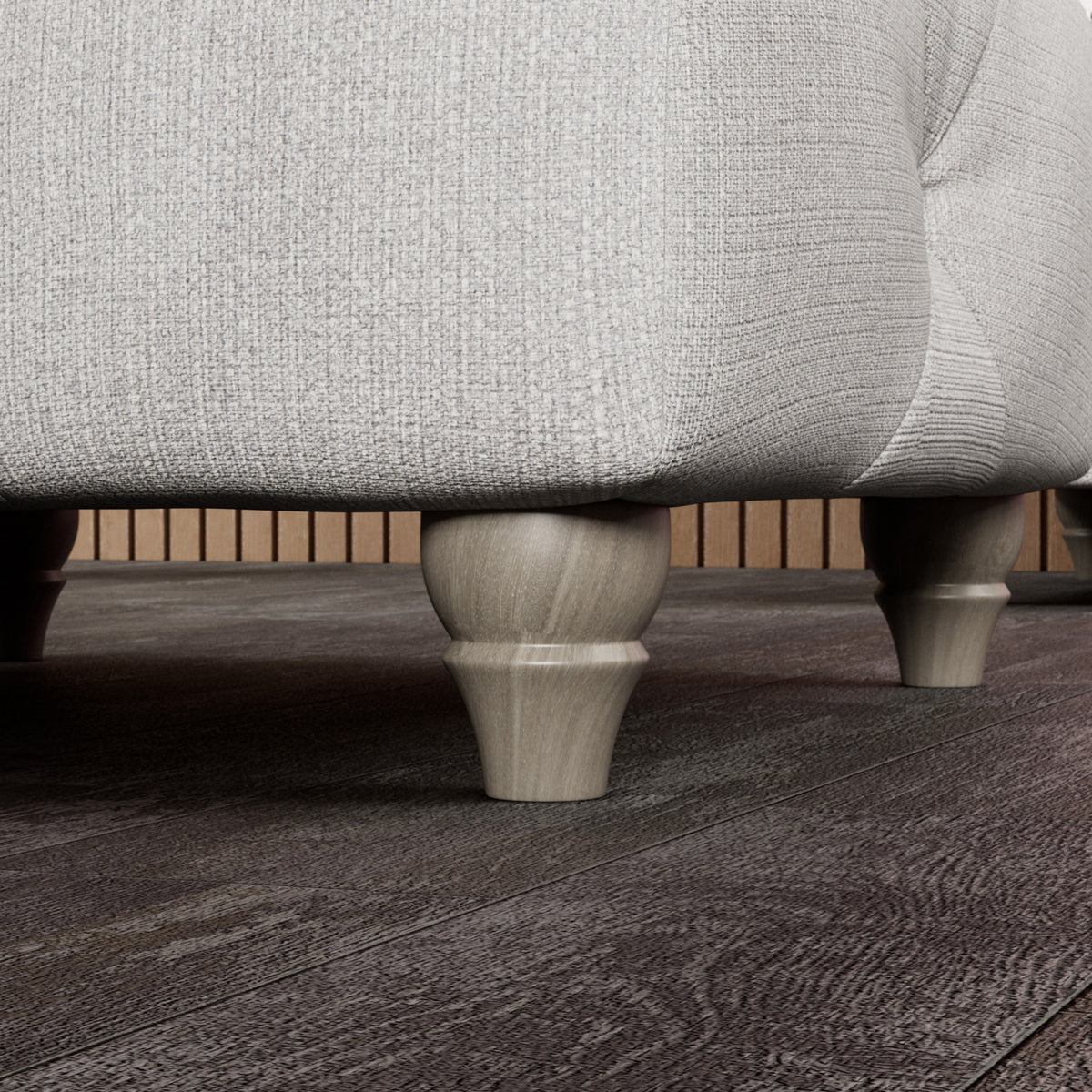 Everett Button Top Footstool Ash Washed Oak Feet from Roseland Furniture