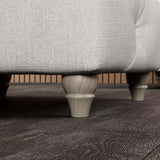 Everett Button Top Footstool Ash Washed Oak Feet from Roseland Furniture