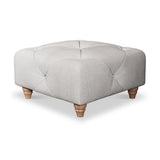 Everett Button Top Footstool Ash Walnut Feet from Roseland Furniture