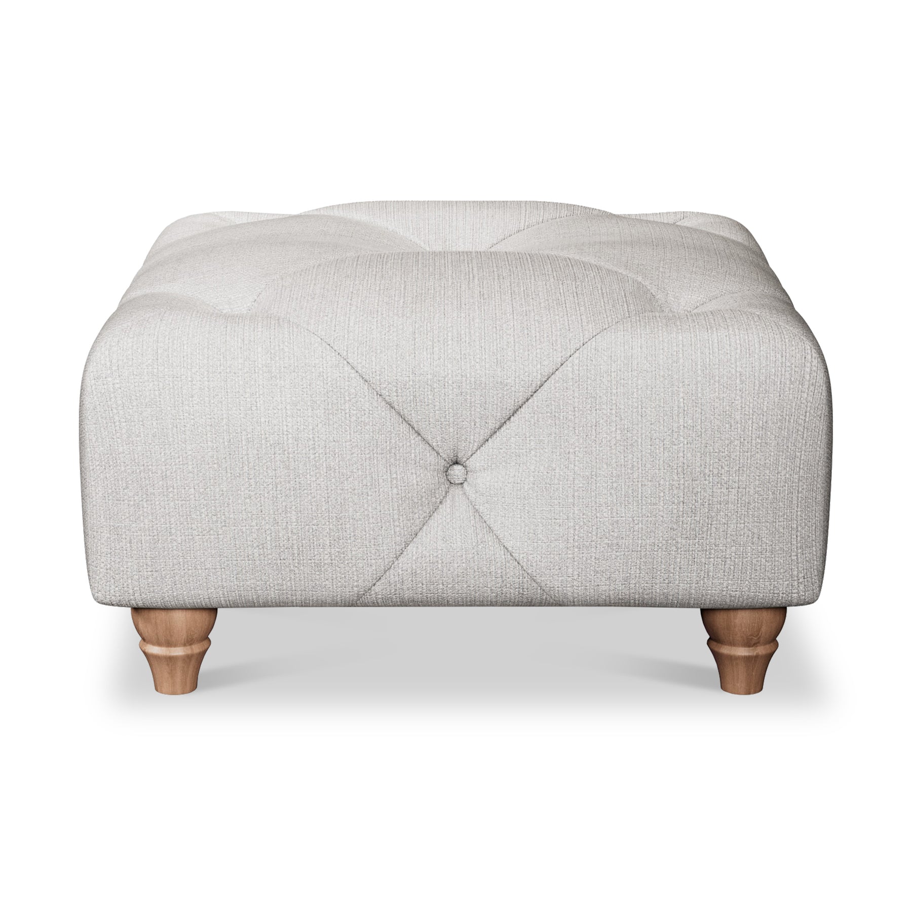 Everett Button Top Footstool Ash Walnut Feet from Roseland Furniture
