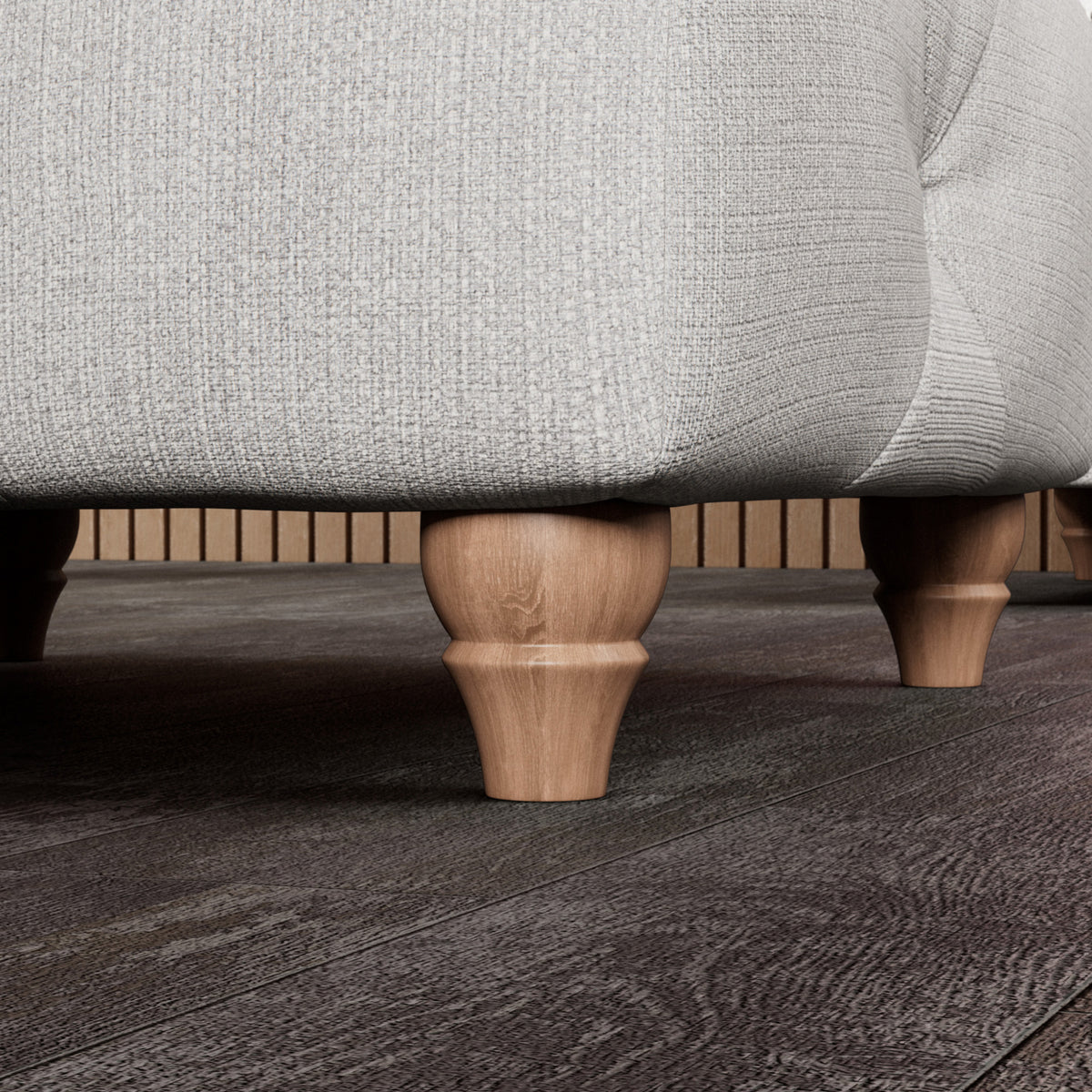 Everett Button Top Footstool Ash Walnut Feet from Roseland Furniture