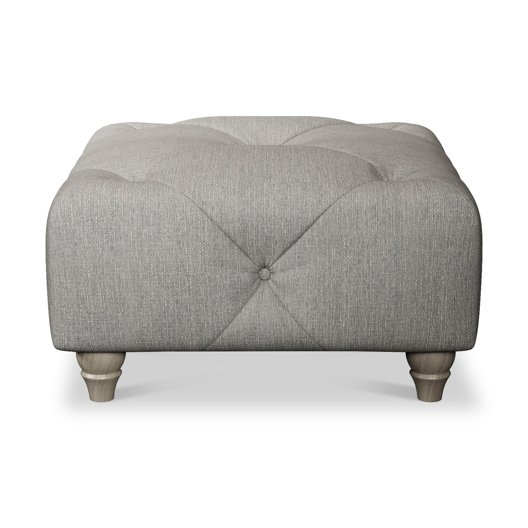 Everett Button Top Footstool Graphite Washed Oak Feet from Roseland Furniture