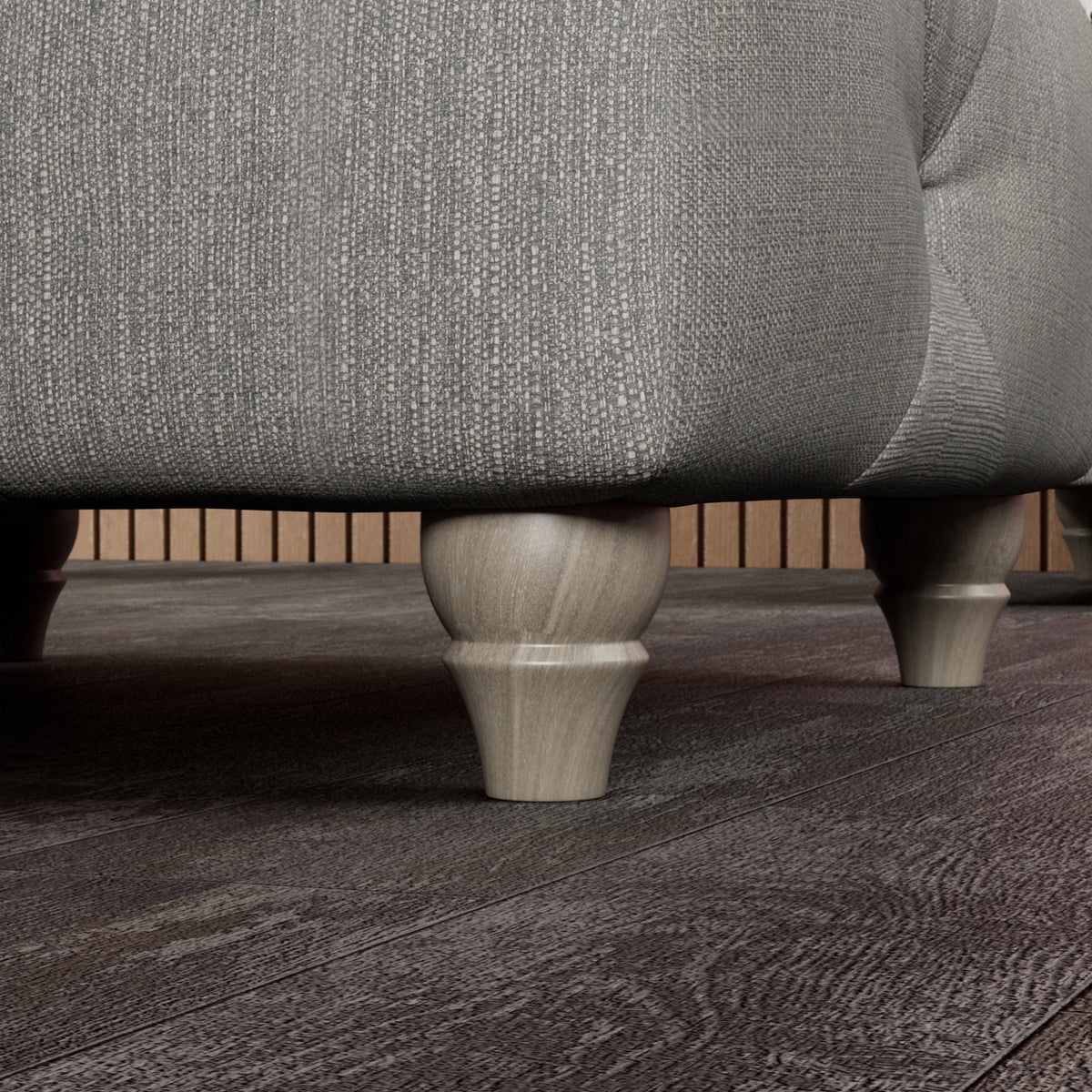 Everett Button Top Footstool Graphite Washed Oak Feet from Roseland Furniture