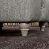 Everett Button Top Footstool Graphite Washed Oak Feet from Roseland Furniture
