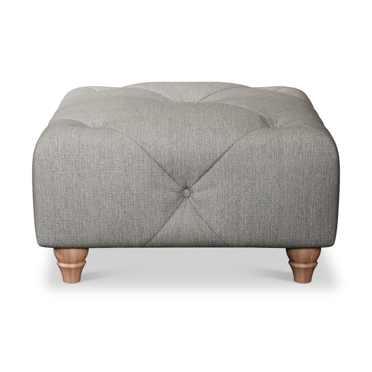Everett Button Top Footstool Graphite Walnut Feet from Roseland Furniture