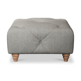 Everett Button Top Footstool Graphite Walnut Feet from Roseland Furniture