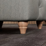 Everett Button Top Footstool Graphite Walnut Feet from Roseland Furniture
