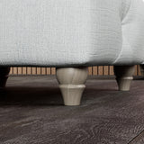 Everett Button Top Footstool Light Blue Washed Oak Feet from Roseland Furniture