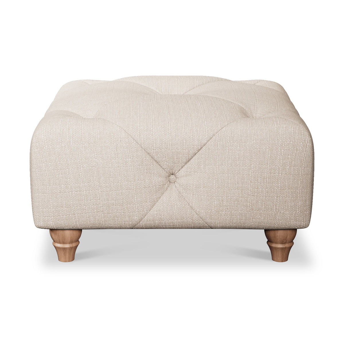 Everett Button Top Footstool Oyster Walnut Feet from Roseland Furniture