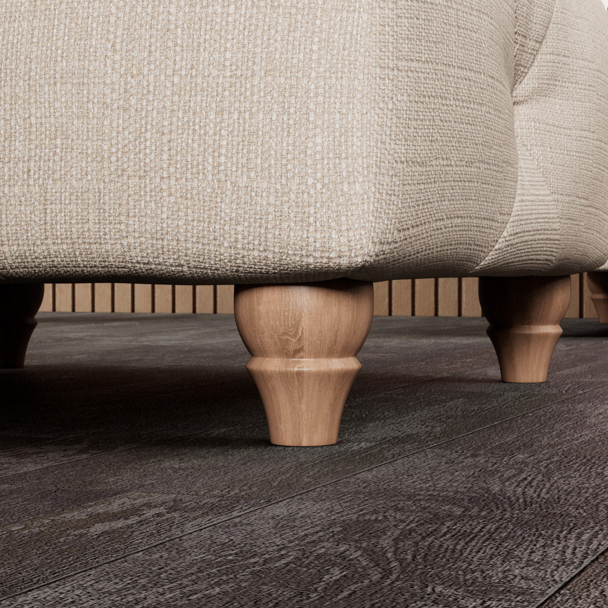 Everett Button Top Footstool Oyster Walnut Feet from Roseland Furniture