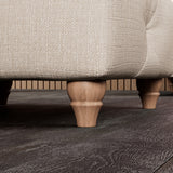 Everett Button Top Footstool Oyster Walnut Feet from Roseland Furniture
