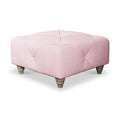 Everett Button Top Footstool Pink Washed Oak Feet from Roseland Furniture