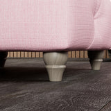 Everett Button Top Footstool Pink Washed Oak Feet from Roseland Furniture