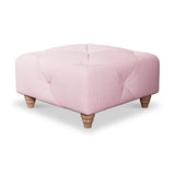 Everett Button Top Footstool Pink Walnut Feet from Roseland Furniture