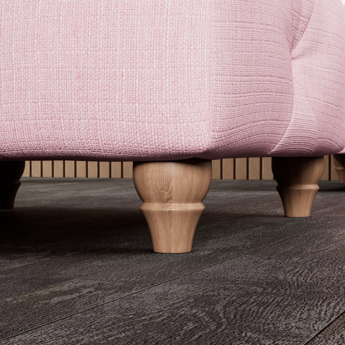 Everett Button Top Footstool Pink Walnut Feet from Roseland Furniture