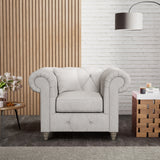Everett Armchair Ash Washed Oak Feet from Roseland Furniture