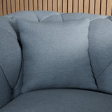 Everett Armchair Deep Blue Washed Oak Feet from Roseland Furniture