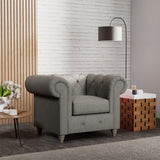 Everett Armchair Graphite Washed Oak Feet from Roseland Furniture