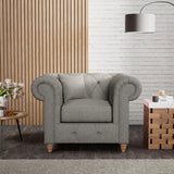 Everett Armchair Graphite Walnut Feet from Roseland Furniture