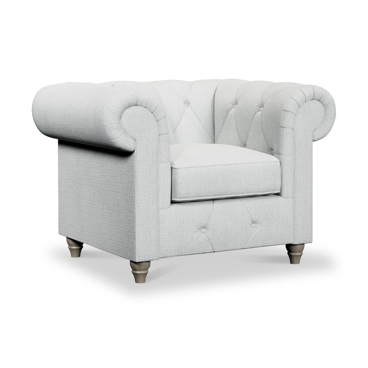 Everett Armchair Light Blue Washed Oak Feet from Roseland Furniture