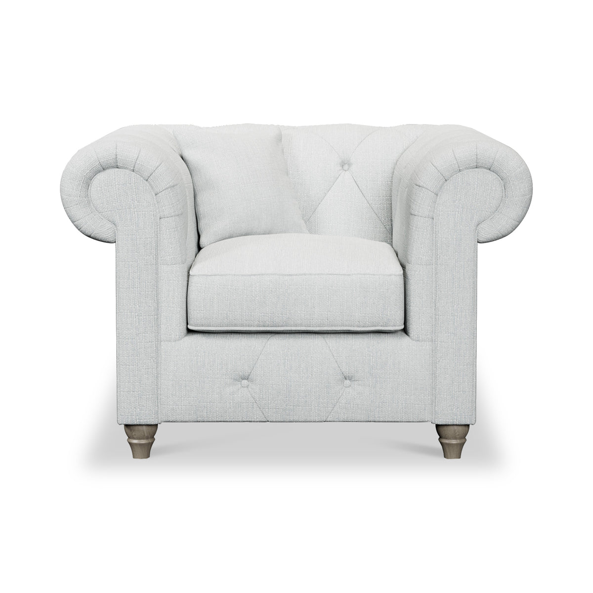 Everett Armchair Light Blue Washed Oak Feet from Roseland Furniture