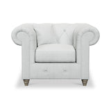 Everett Armchair Light Blue Washed Oak Feet from Roseland Furniture
