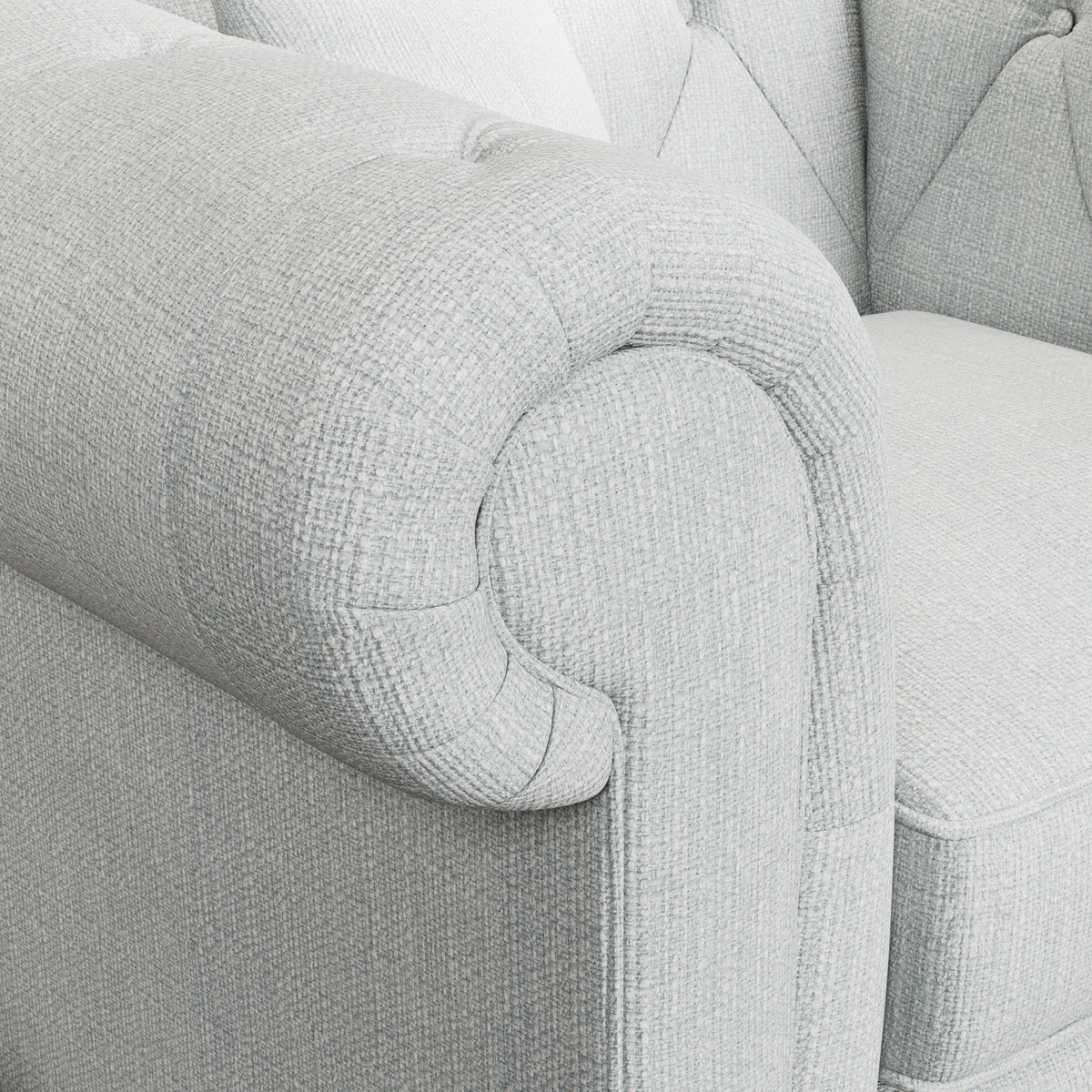 Everett Armchair Light Blue Washed Oak Feet from Roseland Furniture