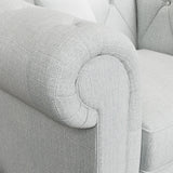 Everett Armchair Light Blue Washed Oak Feet from Roseland Furniture