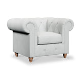 Everett Armchair Light Blue Walnut Feet from Roseland Furniture