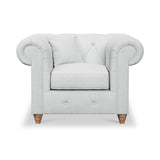 Everett Armchair Light Blue Walnut Feet from Roseland Furniture