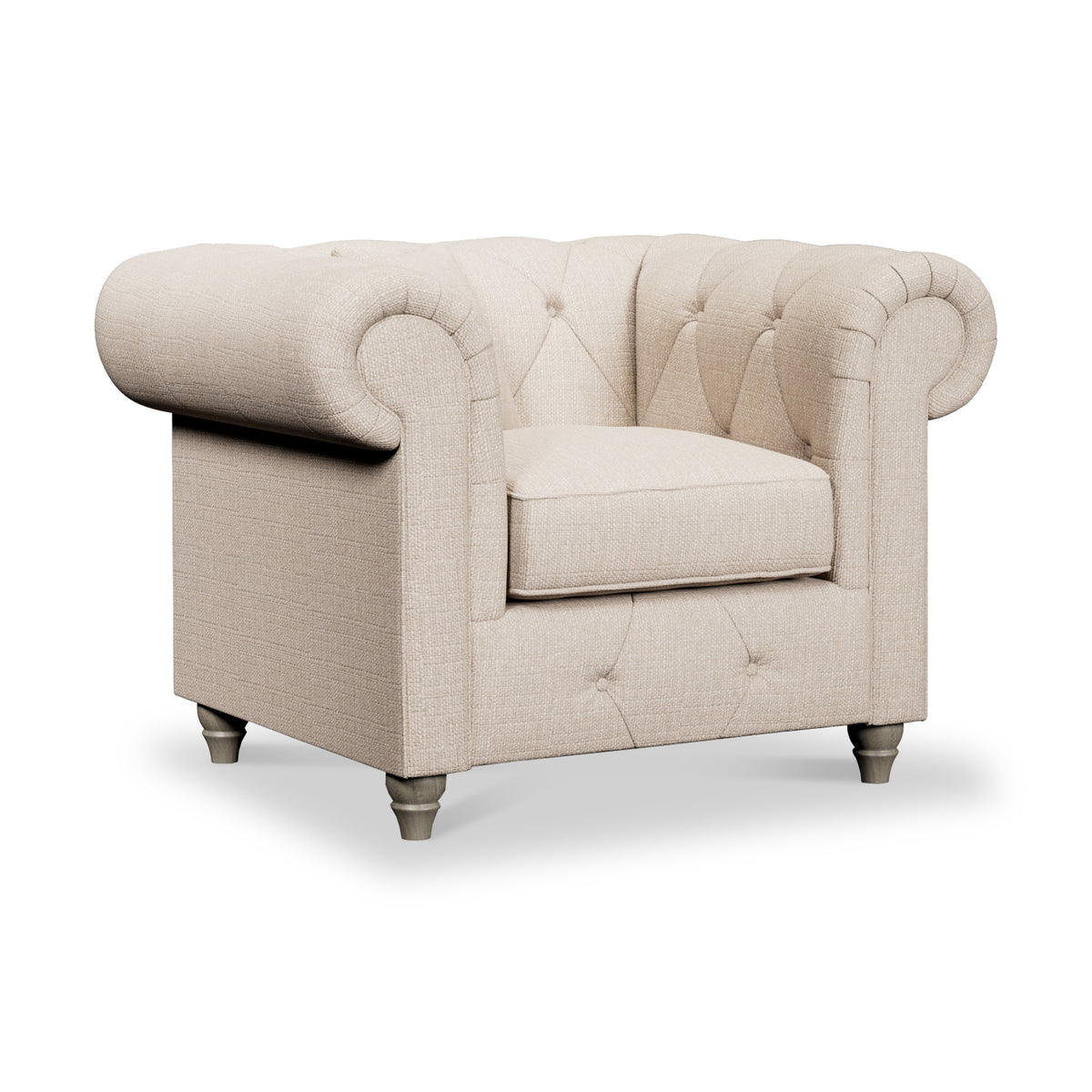 Everett Armchair Oyster Washed Oak Feet from Roseland Furniture