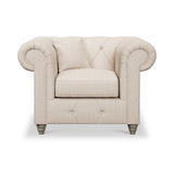 Everett Armchair Oyster Washed Oak Feet from Roseland Furniture