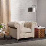 Everett Armchair Oyster Washed Oak Feet from Roseland Furniture
