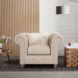 Everett Armchair Oyster Washed Oak Feet from Roseland Furniture