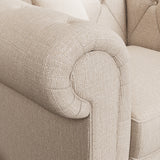 Everett Armchair Oyster Washed Oak Feet from Roseland Furniture