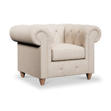 Everett Armchair Oyster Walnut Feet from Roseland Furniture