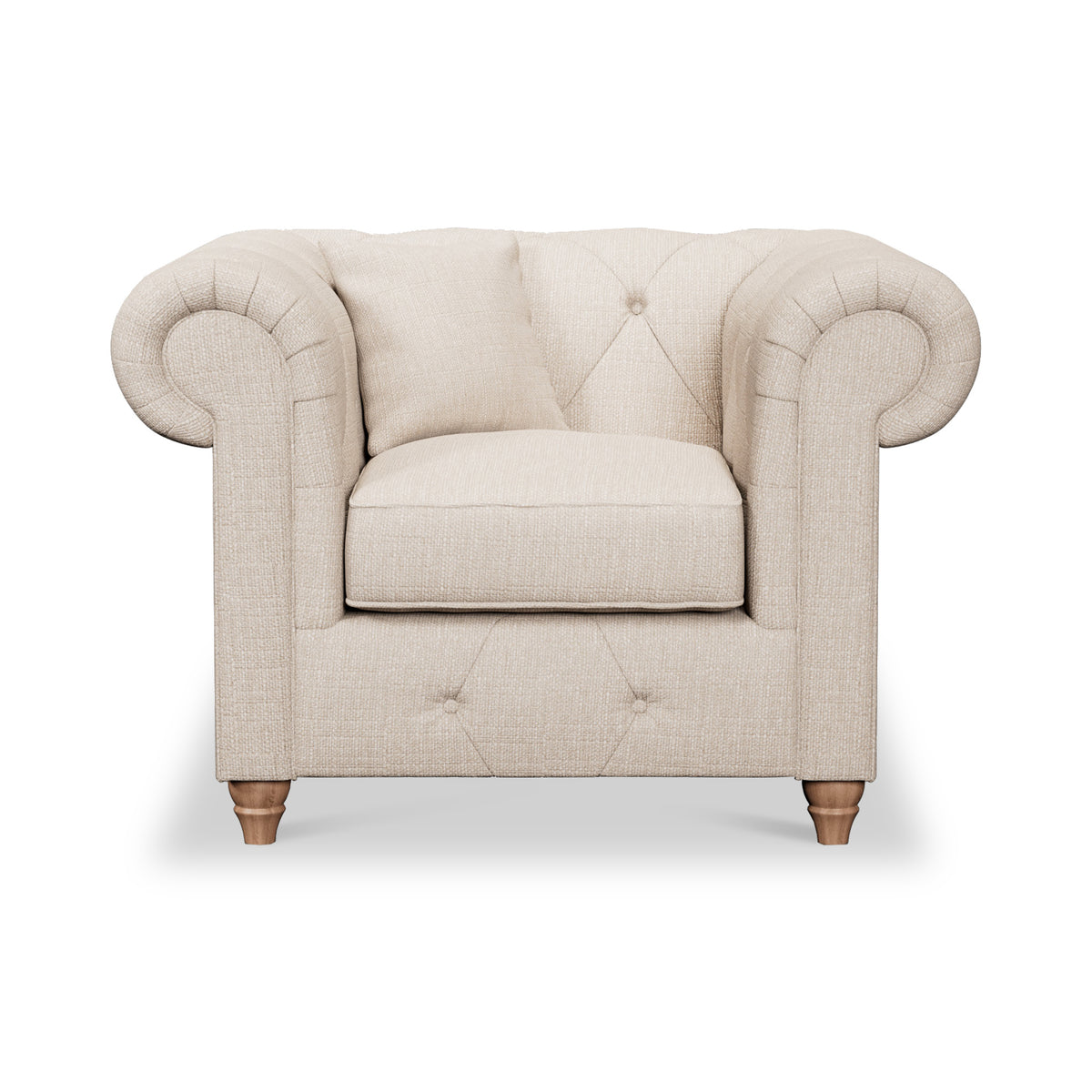 Everett Armchair Oyster Walnut Feet from Roseland Furniture