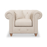 Everett Armchair Oyster Walnut Feet from Roseland Furniture