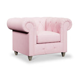 Everett Armchair Pink Washed Oak Feet from Roseland Furniture