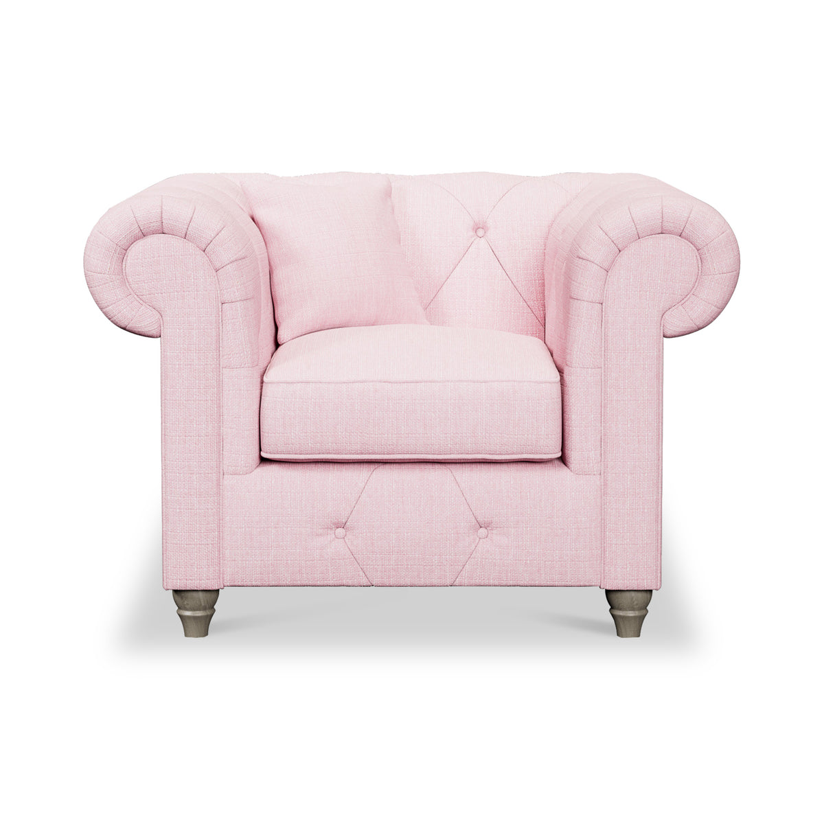 Everett Armchair Pink Washed Oak Feet from Roseland Furniture