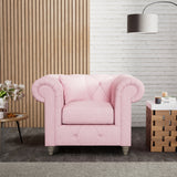 Everett Armchair Pink Washed Oak Feet from Roseland Furniture