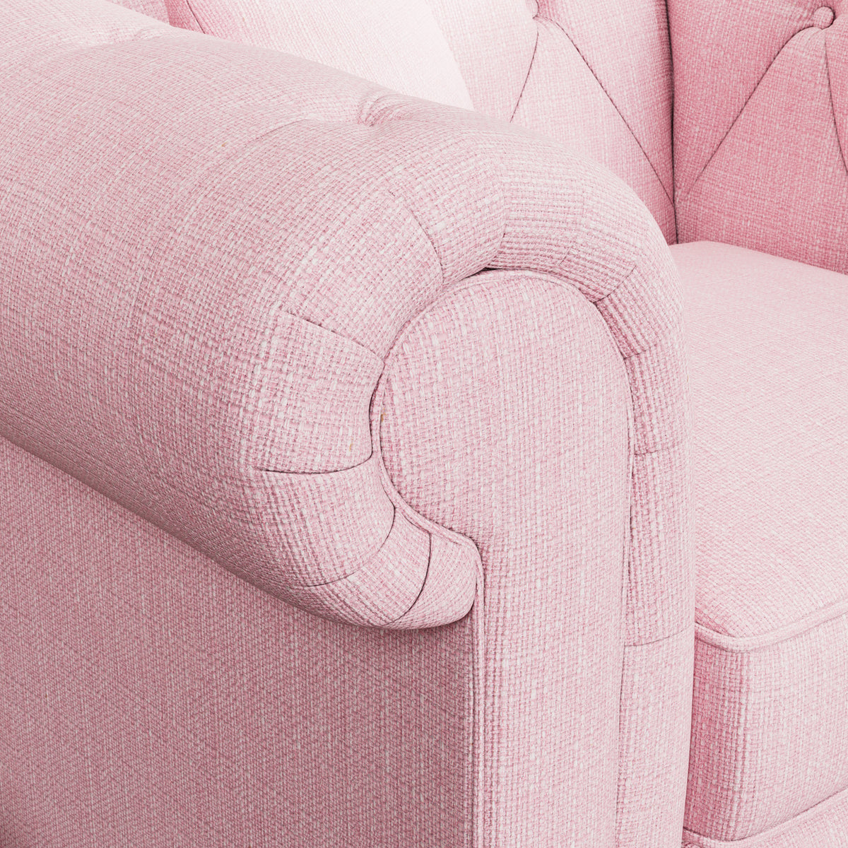 Everett Armchair Pink Washed Oak Feet from Roseland Furniture