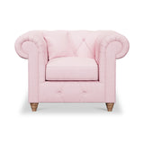 Everett Armchair Pink Walnut Feet from Roseland Furniture