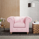 Everett Armchair Pink Walnut Feet from Roseland Furniture