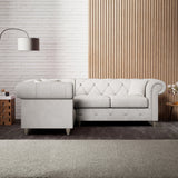 Everett Corner Sofa LH Ash Washed Oak Feet from Roseland Furniture