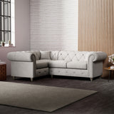 Everett Corner Sofa LH Ash Washed Oak Feet from Roseland Furniture