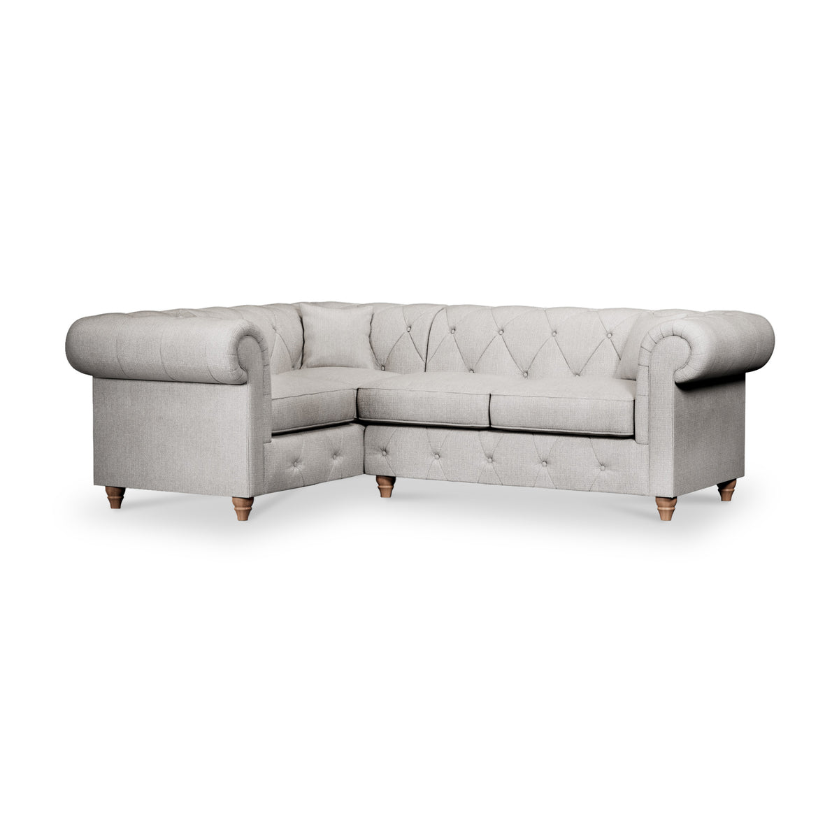 Everett Corner Sofa LH Ash Walnut Feet from Roseland Furniture