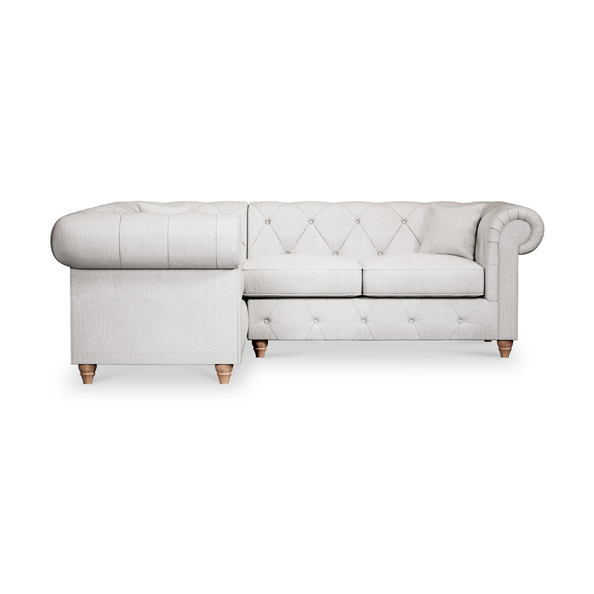Everett Corner Sofa LH Ash Walnut Feet from Roseland Furniture