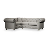 Everett Corner Sofa LH Granite Washed Oak Feet from Roseland Furniture